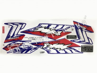สติ๊กเกอร์ Click-I Street 2011 รุ่น 17  [ติดรถ สีน้ำเงินขาว]