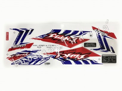 สติ๊กเกอร์ Click-I Street 2011 รุ่น 17  [ติดรถ สีขาวแดง]