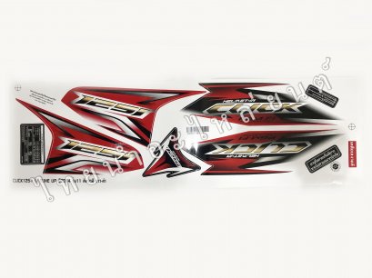 สติ๊กเกอร์ Click125-I Tune-Up 2014 รุ่น11 [ติดรถ สีขาวดำ]