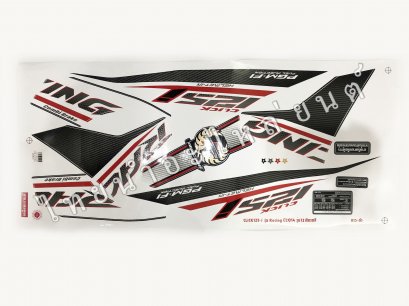 สติ๊กเกอร์ Click125-I Racing 2014 รุ่น12 [ติดรถ สีขาวดำ]