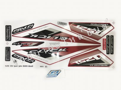 สติ๊กเกอร์ Click125-I Sport 2015 รุ่น14 [ติดรถ สีแดงดำ]