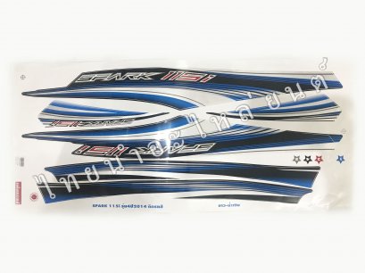 สติ๊กเกอร์ Spark115-I 2014 รุ่น 4 [ติดรถ สีน้ำเงินขาว]