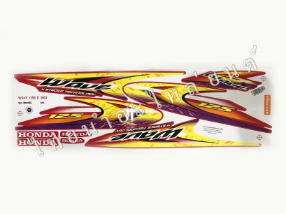 สติ๊กเกอร์ Wave125R 2003 รุ่น 4 [ติดรถ สีแดง]