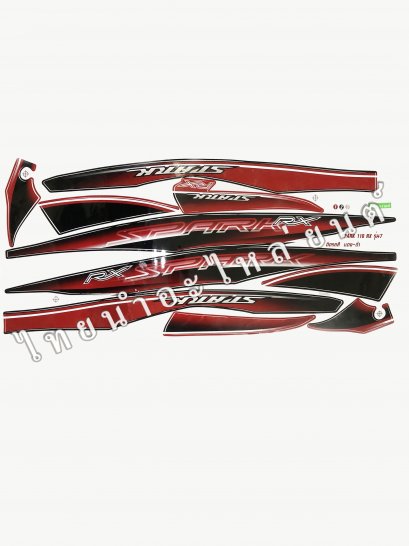 สติ๊กเกอร์ Spark110 RX รุ่น 7 (แดง ดำ)