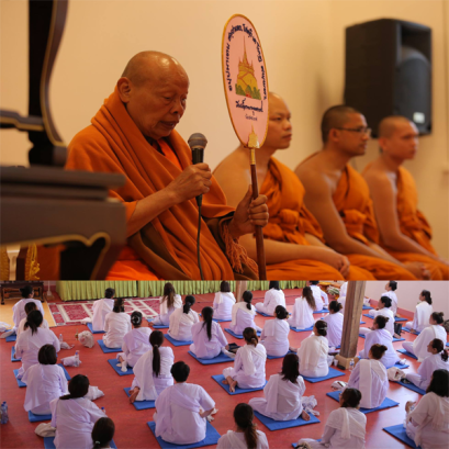 วัดไทยในต่างประเทศ พิธีบวชเนกขัมมะ ปฏิบัติธรรมเฉลิมพระเกียรติฯ