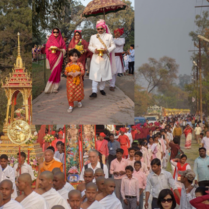 เจ้ามัลละกษัตริย์ร่วมขบวนอัญเชิญพระบรมสารีริกธาตุ สู่สาลวโนทยาน