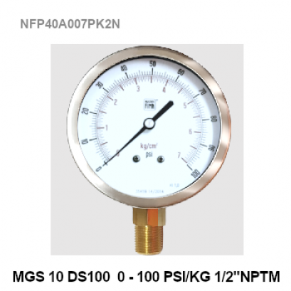 0-100Psi(0-14kg) Ø 4&quot; Brass Lower 1/2&quot; ์