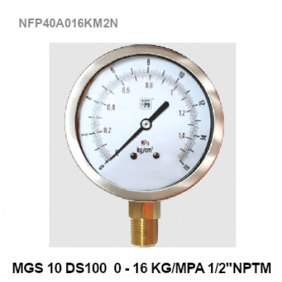 0-16kg/cm&sup2;(0-1.6Mpa) &Oslash; 4" Brass Lower 1/2" NPT
