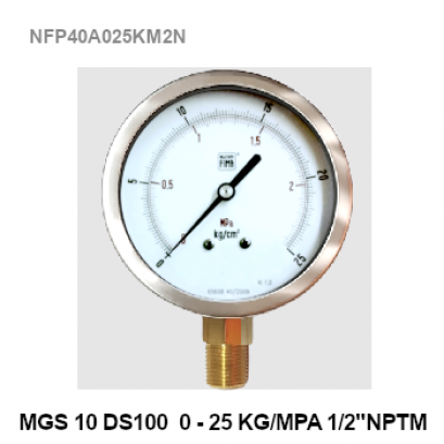 0-25Bar(0-2.5 Mpa) Ø 4&quot; Brass Lower 1/2&quot;