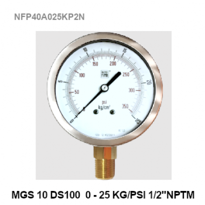 0-25kg/cm&sup2;(0-360Psi) &Oslash; 4" Brass Lower 1/2"