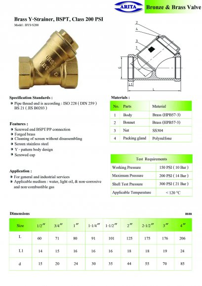 Full Bore Brass Ball Valve, AF400, BSPT, Class 400 psi