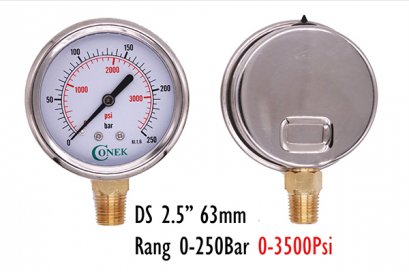 0-250BAR Dia 2.5&quot; 63MM ( 0-3,500Psi)