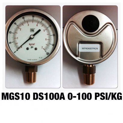 0-100BAR Nuovafima หน้าปัด 4นิ้ว เกลียวออกหลังทองเหลือง 1/2&quot;