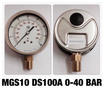 0-40BAR Nuovafima หน้าปัด 4นิ้ว เกลียวออกหลังทองเหลือง 1/2&quot;