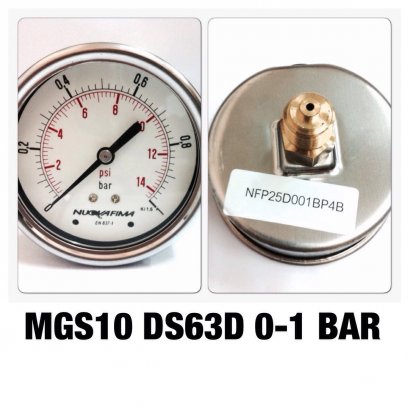 0-1BAR Nuovafima หน้าปัด 2,5 นิ้ว เกลียวออกหลังทองเหลือง 1/4&quot;