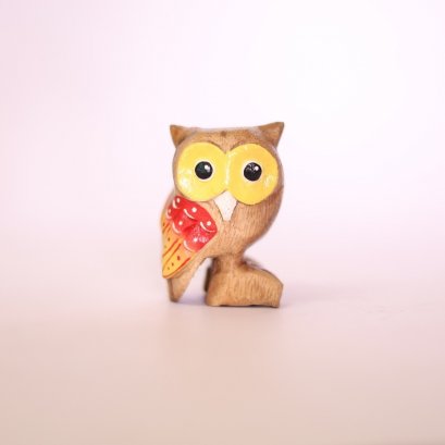 ตุ๊กตานกฮูก ไม้แกะสลัก