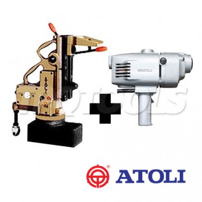 TC10S+TC25 สว่านแท่นแม่เหล็กไฟฟ้าพร้อมฐานเหลี่ยม 2-25 มม.#TC10S+TC25 &quot;ATOLI&quot;