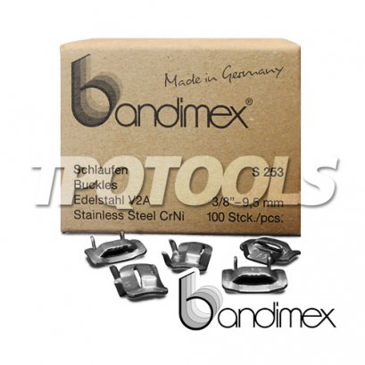 BAN-S-256 กิ๊ปรัดเทปสแตนเลส 19 มม. BANDIMEX 100 ตัว / กล่อง