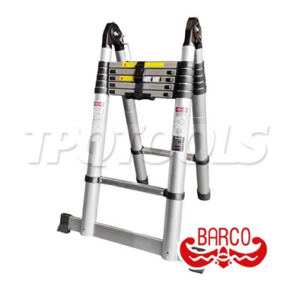 TPQ-BAATM07 บันไดยืดหดอเนกประสงค์ (อลูมิเนียม) ขนาด 2x6 ขั้น ความสูง 2.50+2.50 เมตร "BARCO"