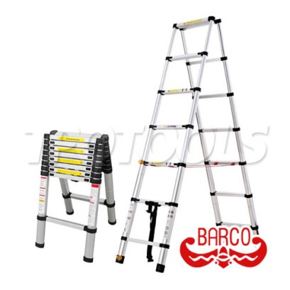 TPQ-BATL09 บันไดยืดหดได้อเนกประสงค์ ทรงเอ (อลูมิเนียม) 9 ขั้น 2.6 เมตร "BARCO"