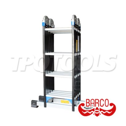 TPQ-ALB-M3 รุ่นสีดำ (4 x 4 - 16 ขั้น) บันไดอลูมิเนียมทรง M (กาง-พาด-นั่งร้าน-M) รุ่นข้อต่อใหญ่ สีดำ ขนาด 4 x 4 (16 ขั้น) BARCO