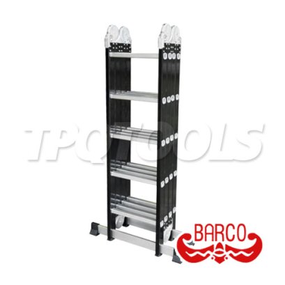 TPQ-ALB-M4 รุ่นสีดำ (4 x 5 - 20 ขั้น) บันไดอลูมิเนียมทรง M (กาง-พาด-นั่งร้าน-M) รุ่นข้อต่อใหญ่ สีดำ ขนาด 4 x 5 (20 ขั้น) BARCO