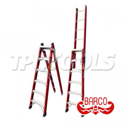TPQ-BCFBSA6 (6 ขั้น) บันไดไฟเบอร์กลาสทรงเอ-เลื่อน BARCO
