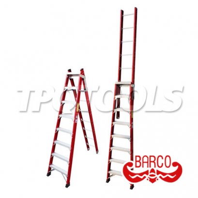 TPQ-BCFBSA9 (9 ขั้น) บันไดไฟเบอร์กลาสทรงเอ-เลื่อน BARCO