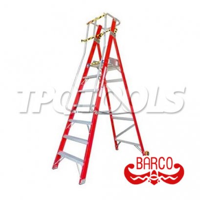 TPQ-BCFBW09 (9 ขั้น) บันไดแพลตฟอร์มไฟเบอร์กลาสติดล้อ 9 ขั้น BARCO