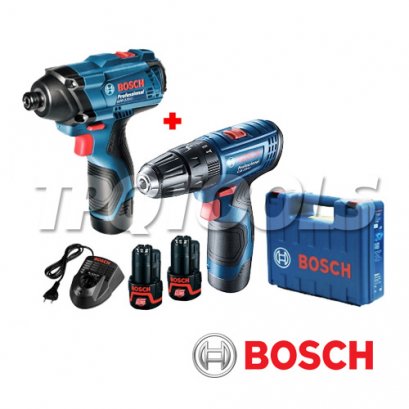 BOSCH COMBO SET สว่านไขควงแบต 12V + ไขควงกระแทก 12V รุ่น GSB120LI + GDR120LI (06019G81K3) BOSCH