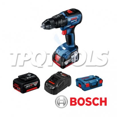 GSB18V-50 Brushless 2Ah สว่านไขควงแบตเตอรี่ 18V (BRUSHLESS MOTOR) แบต 2 ก้อน 2.0AH + แท่นชาร์ท (06019H5100) BOSCH