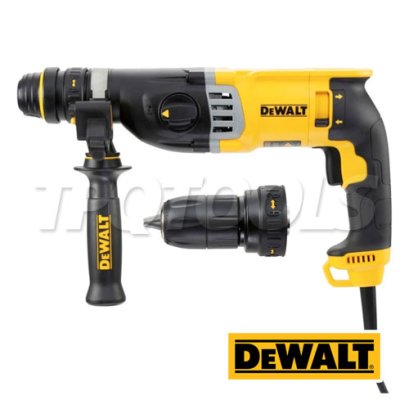 D25144KA-B1 สว่านโรตารี่ 3 ระบบ 28 มม. 900 วัตต์ เปลี่ยนหัวได้ ใช้ก้านกลม และ SDS PLUS "DEWALT" ดีวอลท์