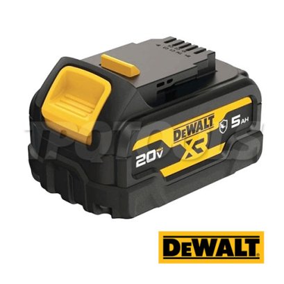 DCB184G-B1 แบตเตอรี่ 20V MAX 5.0AH รุ่นกันน้ำมันเสริมยางกันลื่นที่ฐานแบต "DEWALT" ดีวอลท์