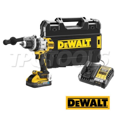 DCD1007H1T-B1 สว่านกระแทก 3 สปีคไร้สาย (ไร้แปรงถ่าน) 20VMAX. ขนาด 10มม./ HEX 6.35มม. พร้อมแบตเตอรี่ 3.0 AH + แท่นชาร์จ + กล่อง TSTAK (ครบชุด) "DEWALT" ดีวอลท์
