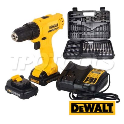 DCD700S2A-B1 สว่านไขควงไร้สาย 12V MAX ขนาด 10 มม. แรงบิดสูงสุด 24NM./1500 RPM พร้อมแบตเตอรี่ 15AH + แท่นชาร์จ + แถมชุดดอก 109 ชิ้น (ครบชุด) "DEWALT" ดีวอลท์