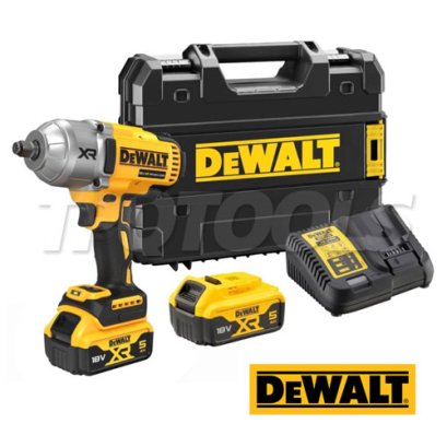 DCF900P2T-B1 บล็อกกระแทกไร้สาย 1/2" 20V MAX ไร้แปรงถ่าน แรงบิดสูงสุด 1396 NM. ความเร็วรอบ 2000 RPM พร้อมแบตเตอรี่ 5.0AH "DEWALT" ดีวอลท์