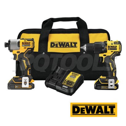 DCK2214E2-B1 ชุดคอมโบสว่านกระแทกไร้สาย + ไขควงกระแทกไร้สาย 20V MAX. พร้อมแบตเตอรี่ POWERSTACK 1.7AH (2 ก้อน) + แท่นชาร์จเร็ว + กระเป๋าผ้า "DEWALT" ดีวอลท์