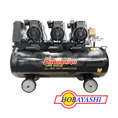 C-HB-AC150H ปั๊มลมเสียงเงียบ ไร้น้ำมัน รุ่นทำลมเร็ว 150 ลิตร 1680W x3 220V HOBAYASHI OIL-FREE SILENT AIR COMPRESSOR