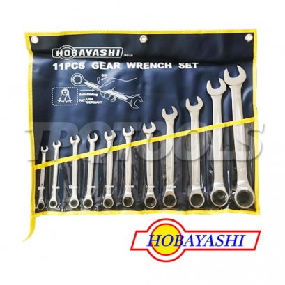 HB-11GW ชุดประแจแหวนฟรี-ปากตาย 11 ตัวชุด (8-24 มม.) HOBAYASHI