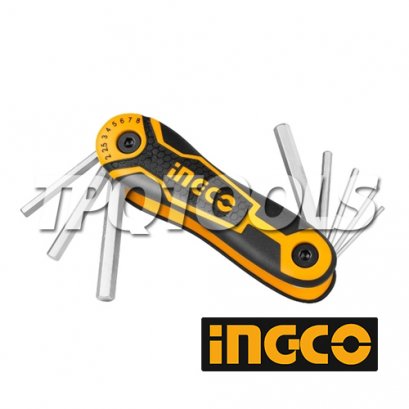 INGCO-HHK14081 ชุดไขควงหกเหลี่ยม 8 ชิ้น (2-8 มม.)