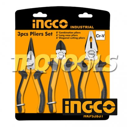 INGCO-HKPS28318 ชุดคีม 3 ตัวชุด (ปากจิ้งจก, ปากตัด, ปากแหลม)