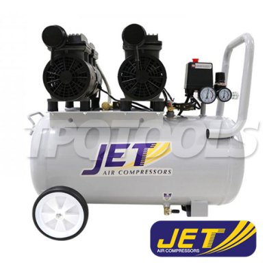 JOS-250 ปั๊มลมไร้น้ำมัน OIL FREE ความจุ 50 ลิตร 550Wx2 รอบมอเตอร์ 1380 รอบ/นาที JET OIL FREE TYPE AIR COMPRESSORS