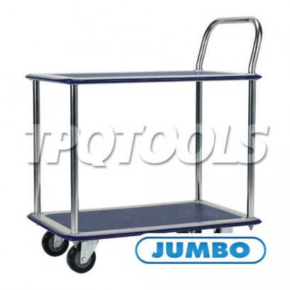 HL-120SN รถเข็นพื้นเหล็ก 2 ชั้นมือจับข้างเดียว รับน้ำหนัก 220 กก. JUMBO