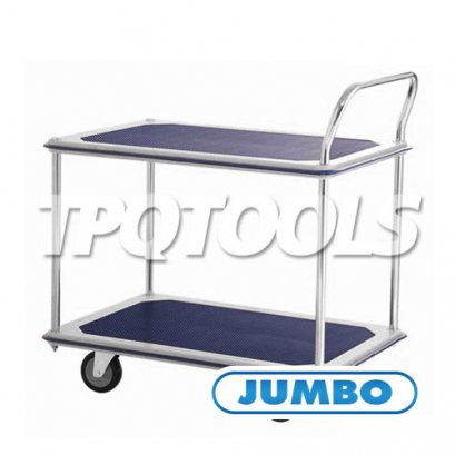 HB-220SN รถเข็นพื้นเหล็ก 2 ชั้นมือจับข้างเดียว รับน้ำหนัก  370 กก. JUMBO
