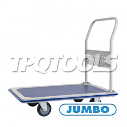 HB-211JT รถเข็นพื้นเหล็กชั้นเดียวแบบติดแผงแขวนจับข้างเดียวพับไม่ได้ FIX HANDLE รับน้ำหนัก 370 กก. JUMBO