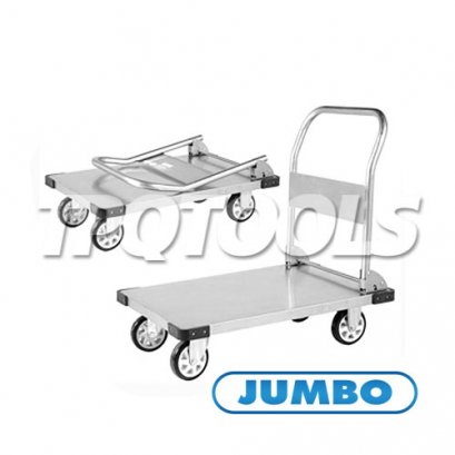 ST1-6009F รถเข็นพื้นสแตนเลส มือจับข้างเดียวพับได้ รับน้ำหนัก 350 กก. JUMBO