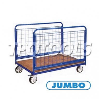 HTL-1208WS รถเข็นวัสดุทรงยาวและเป็นแผ่น แบบใช้ขนวัสดุแท่งหรือม้วน พื้นไม้ แผงข้างตะแกรง JUMBO