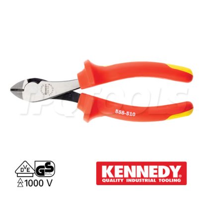 KEN-558-5100K คีมตัดปากเฉียงหุ้มฉนวนกันไฟ 6 นิ้ว / 160 มม. VDE1000 INSULATED DIAGONAL CUTTING PLIERS KENNEDY