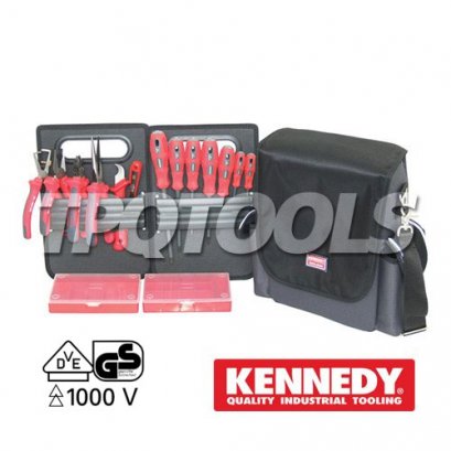 ชุดกระเป๋าเครื่องมือช่าง 16 ชิ้น 16 Piece Electrician's VDE Tool Bag & Kit KEN-595-3400K