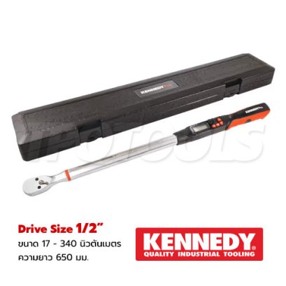 KEN-557-1308U ประแจปอนด์ดิจิตอล SQ.1/2" ขนาด 17-340 NM. ความยาวทั้งตัว 650 มม. DIGITAL TORQUE WRENCHES + CERTIFICATED "KENNEDY"
